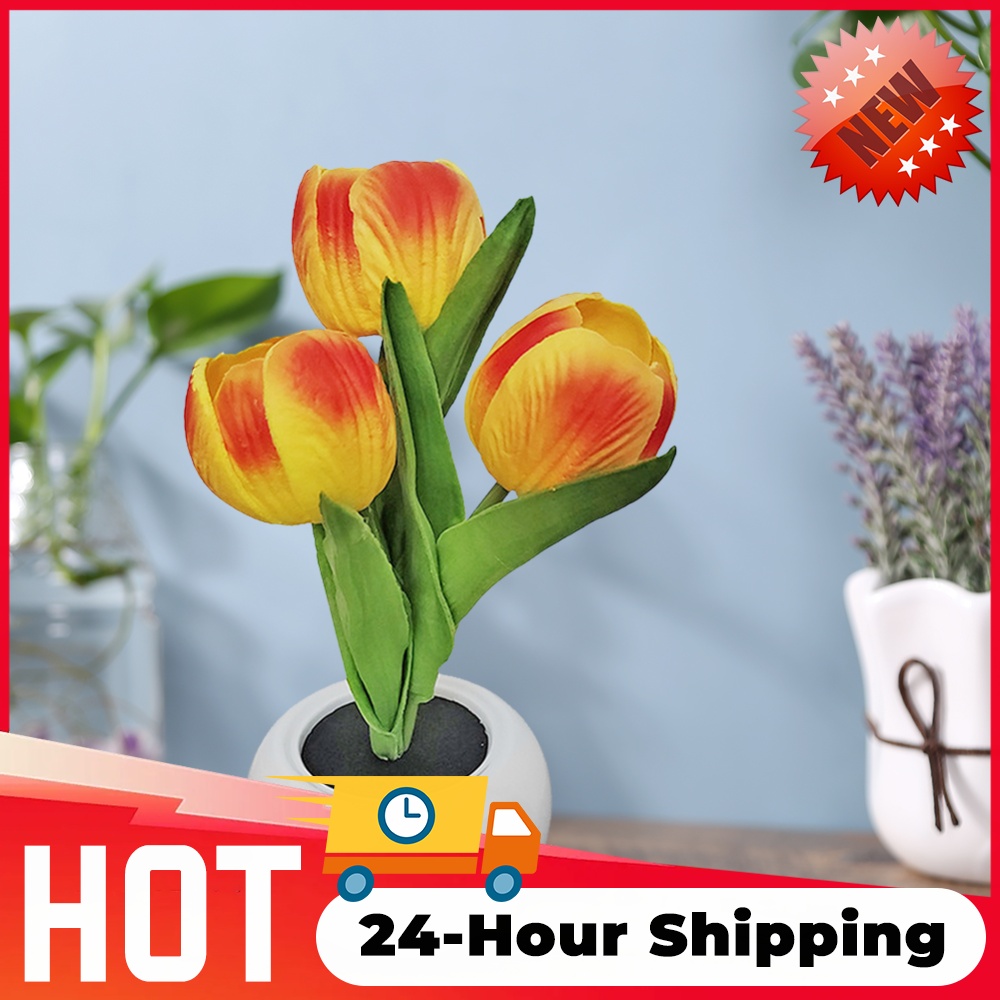 Vase Decor - Lâmpada LED Tulipa Noturna Romântica, Luminária