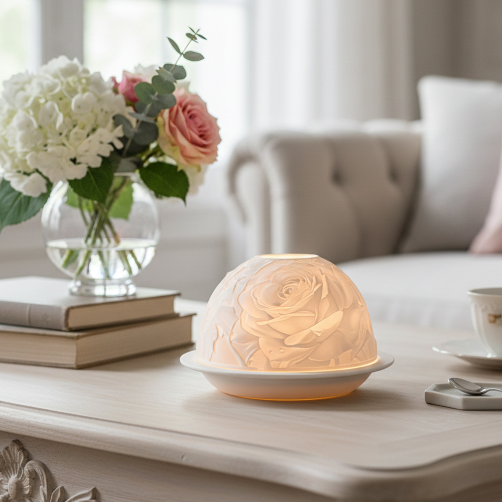 Candle Holder Decor - Suporte de vela de porcelana rosa
