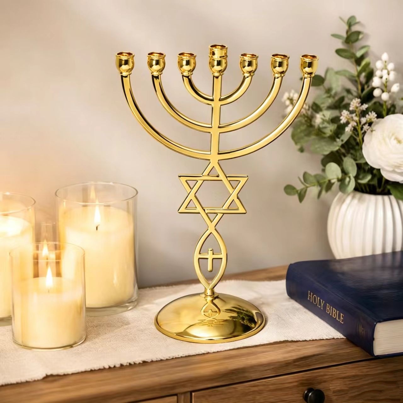 Candle Holder Decor - Conjunto de Castiçais de Sete Cabeças