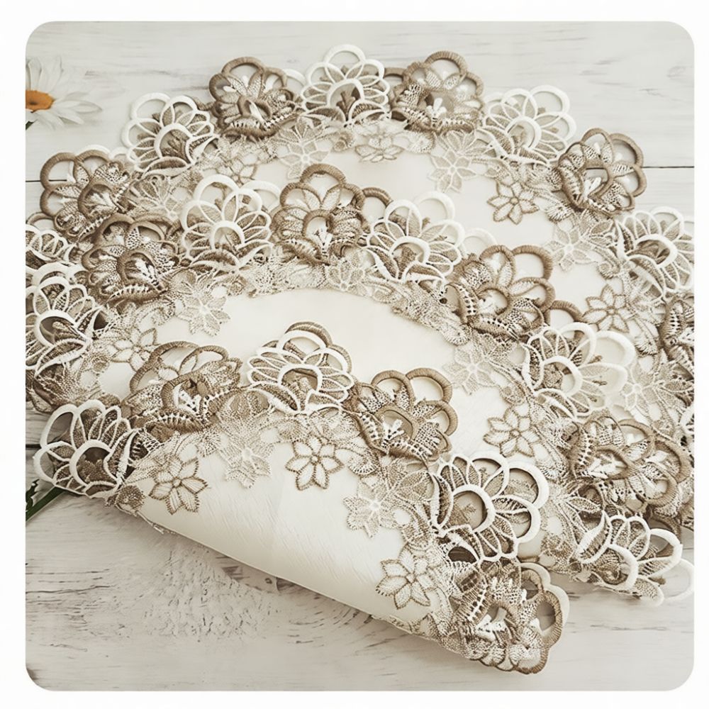 Table Runner - Elegante jogo americano redondo de renda,