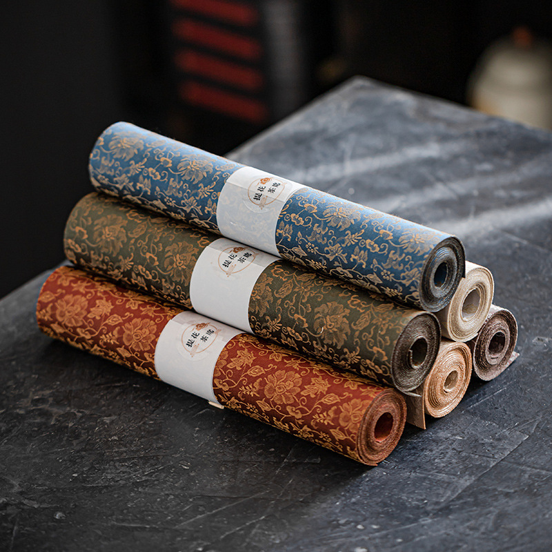 Table Runner - Tangled Lotus Blossom Elegante Silk Damask