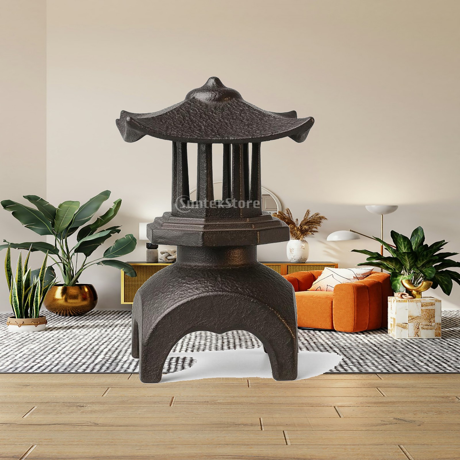 Candle Holder Decor - Lanterna de Ferro Fundido Clássica, Suporte