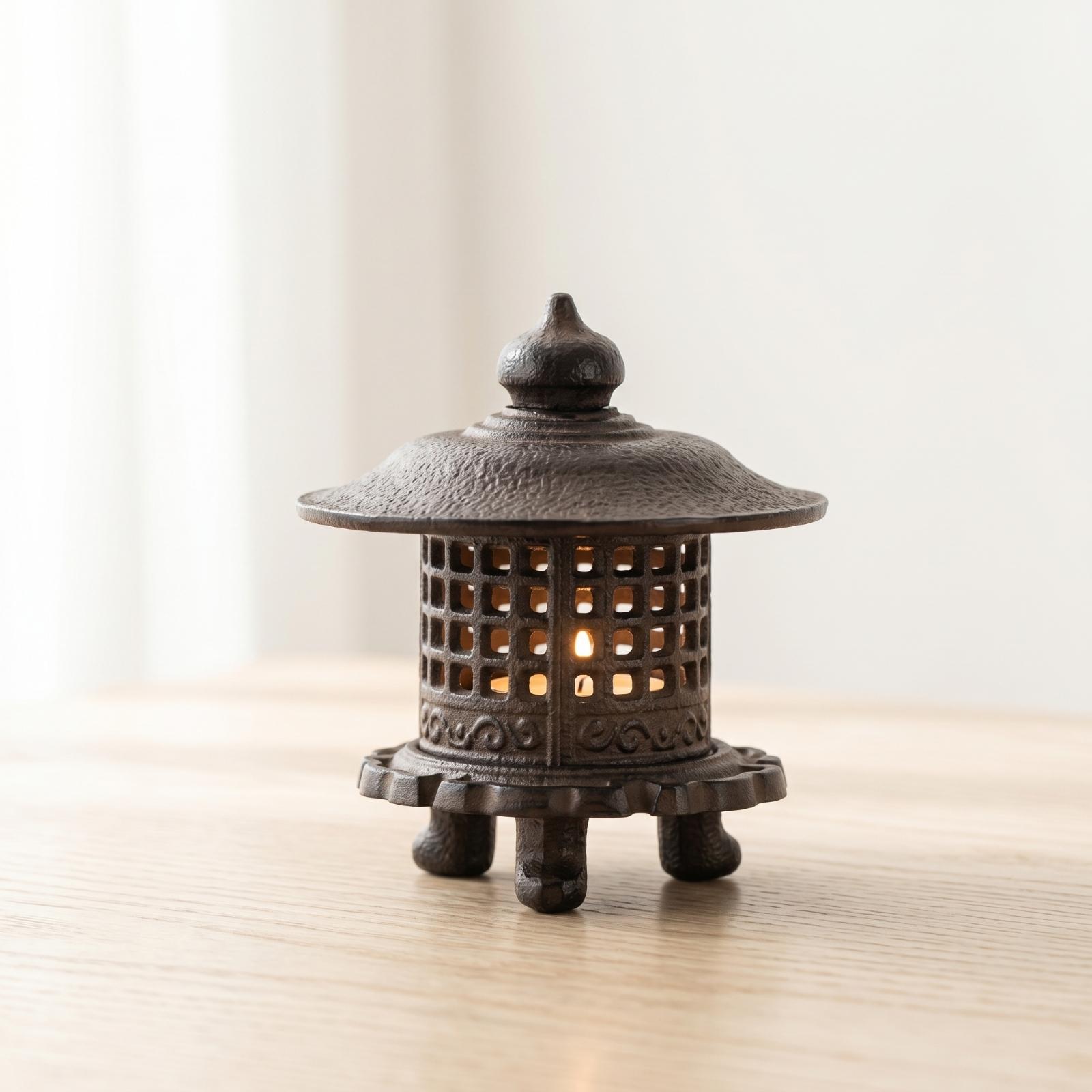 Candle Holder Decor - Lanterna de Ferro Fundido para Mesa,