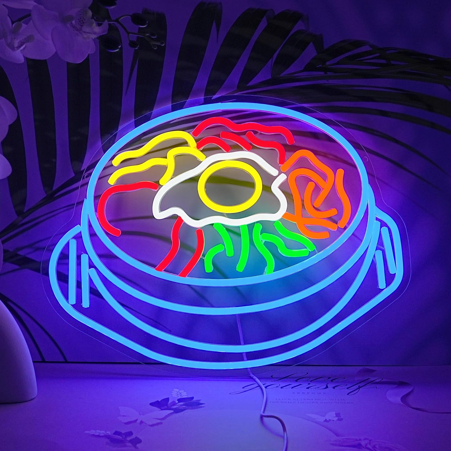 Vase Decor - Letreiro de néon LED Bibimbap, luz