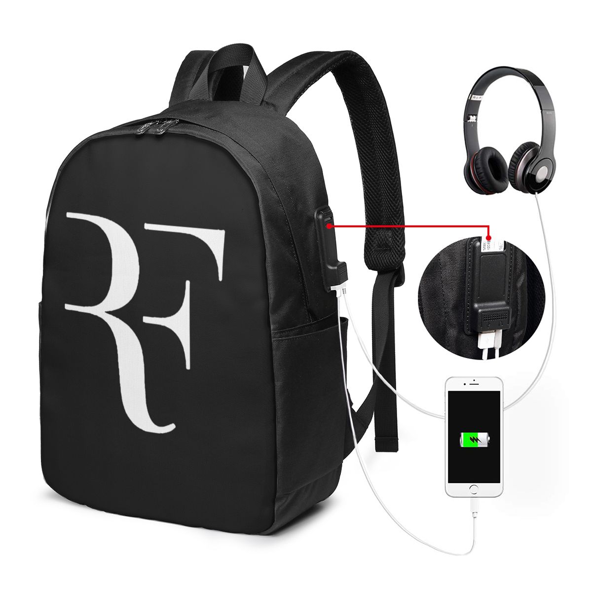 Wall Sticker - Mochila Roger Federer para viagem, bolsa