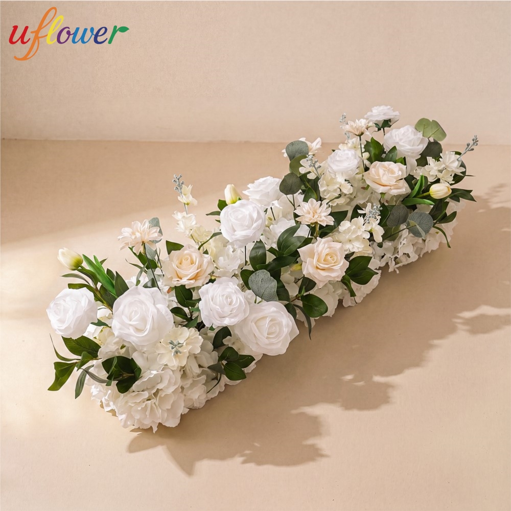 Table Runner - Uflower Rose Greenery Fileira de Flores