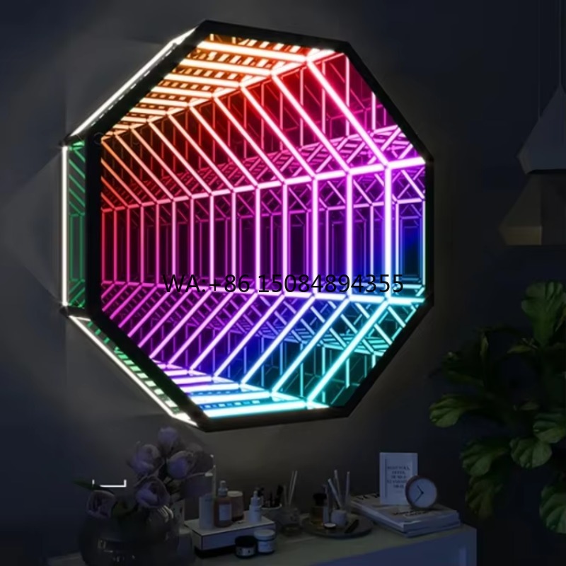 Decorative Mirror - Espelho Infinito Octogonal 3D com Luz
