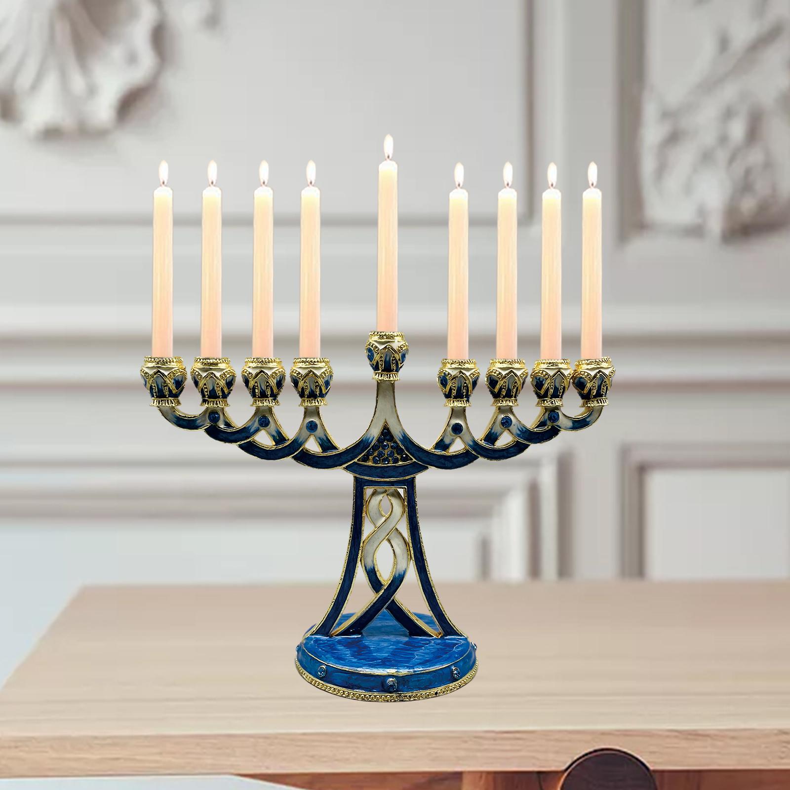 Menorá Esmaltada Antiga de 9 B - Candle Holder Decor avaliação e preço