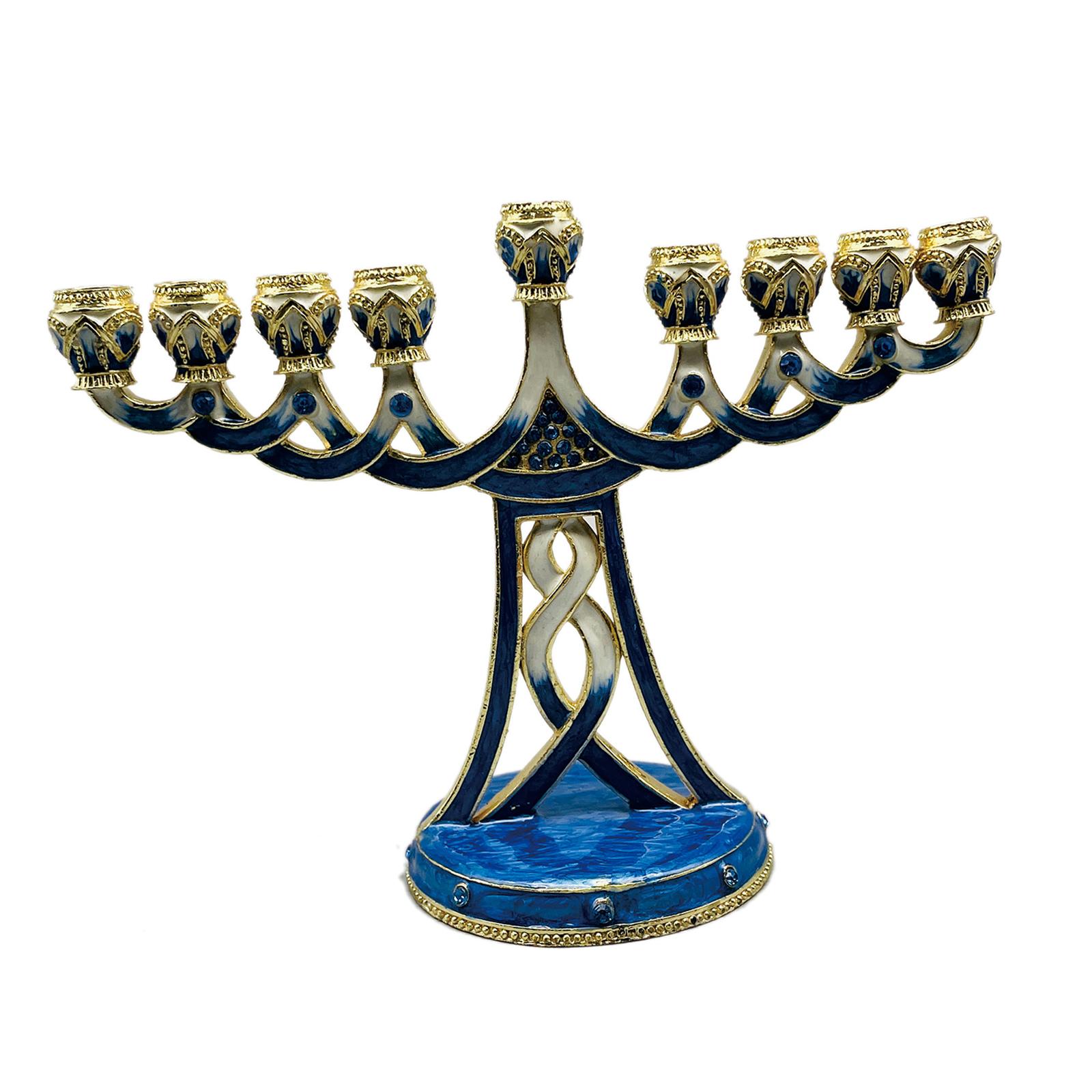 Menorá Esmaltada Antiga de 9 B - Candle Holder Decor avaliação e preço