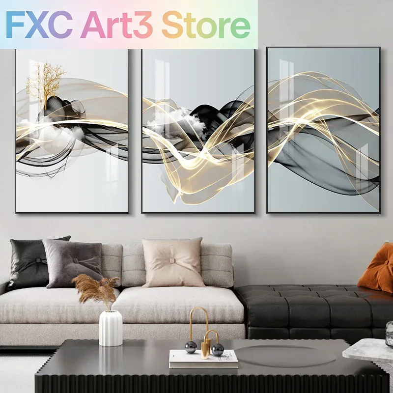 Conjunto de 3 peças de arte de - Abstract Canvas Set avaliação e preço