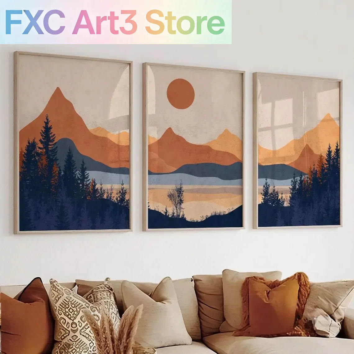 Conjunto de 3 peças sem moldur - Abstract Canvas Set avaliação e preço