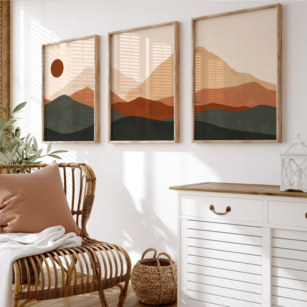 Conjunto de 3 Peças: Pôsteres  - Abstract Canvas Set avaliação e preço